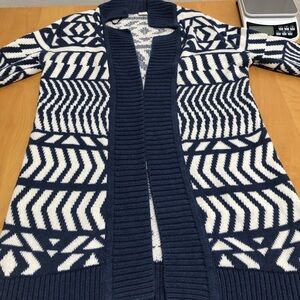 GAP Blue and White Knit cardigan